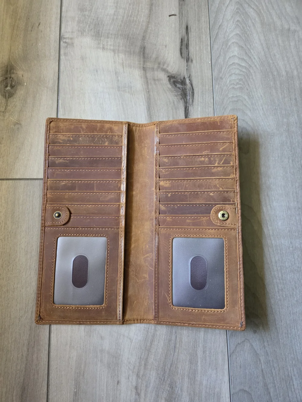 JACK&CHRIS Brown Leather Travel Wallet